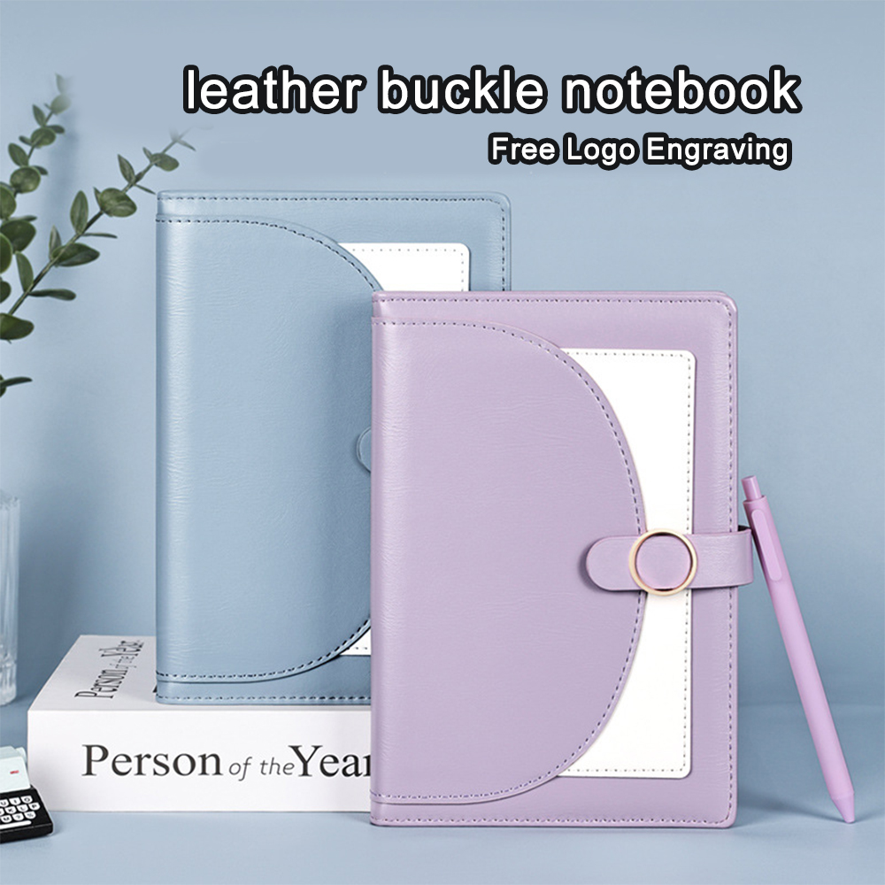 Leather Work Notepad - (Free Logo Engraving) Leather Notebook With