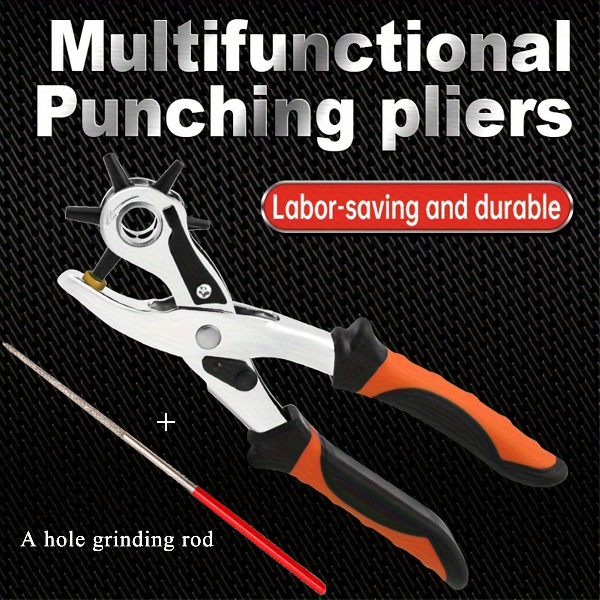 Leather Punch Revolving - Leather Hole Puncher,Heavy Duty Revolving Eyelet