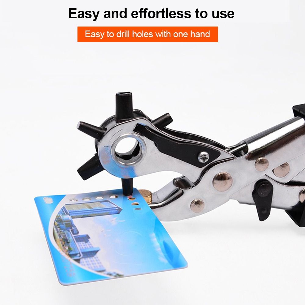 Leather Punch Revolving - Portable Metal Leather Hole Punch Pliers