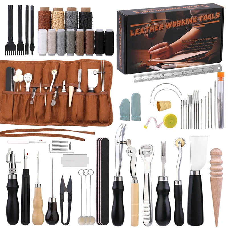 Leatherwork Kit - KRABALL Professional Leather Craft Tool Kit