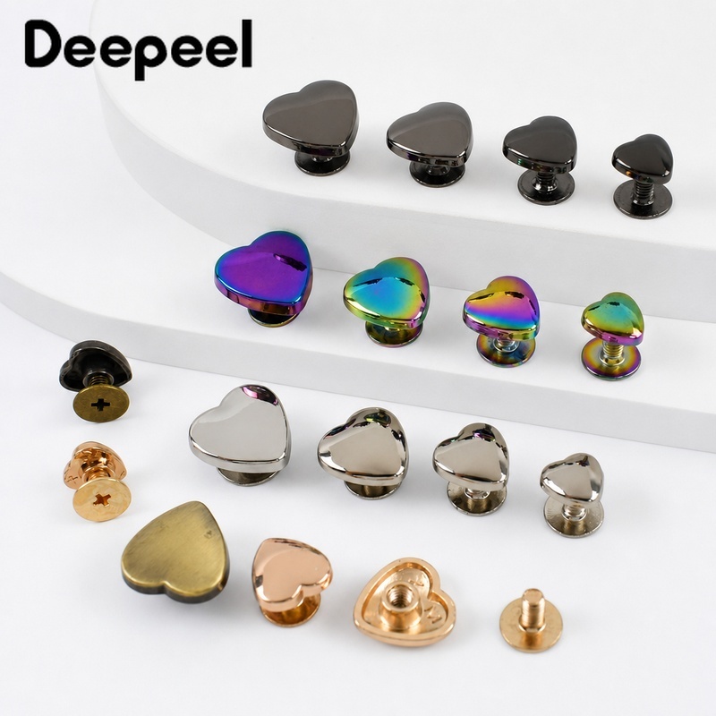Leatherwork Hardware - 20/30Pc 8-14mm Metal Heart Rivet Studs