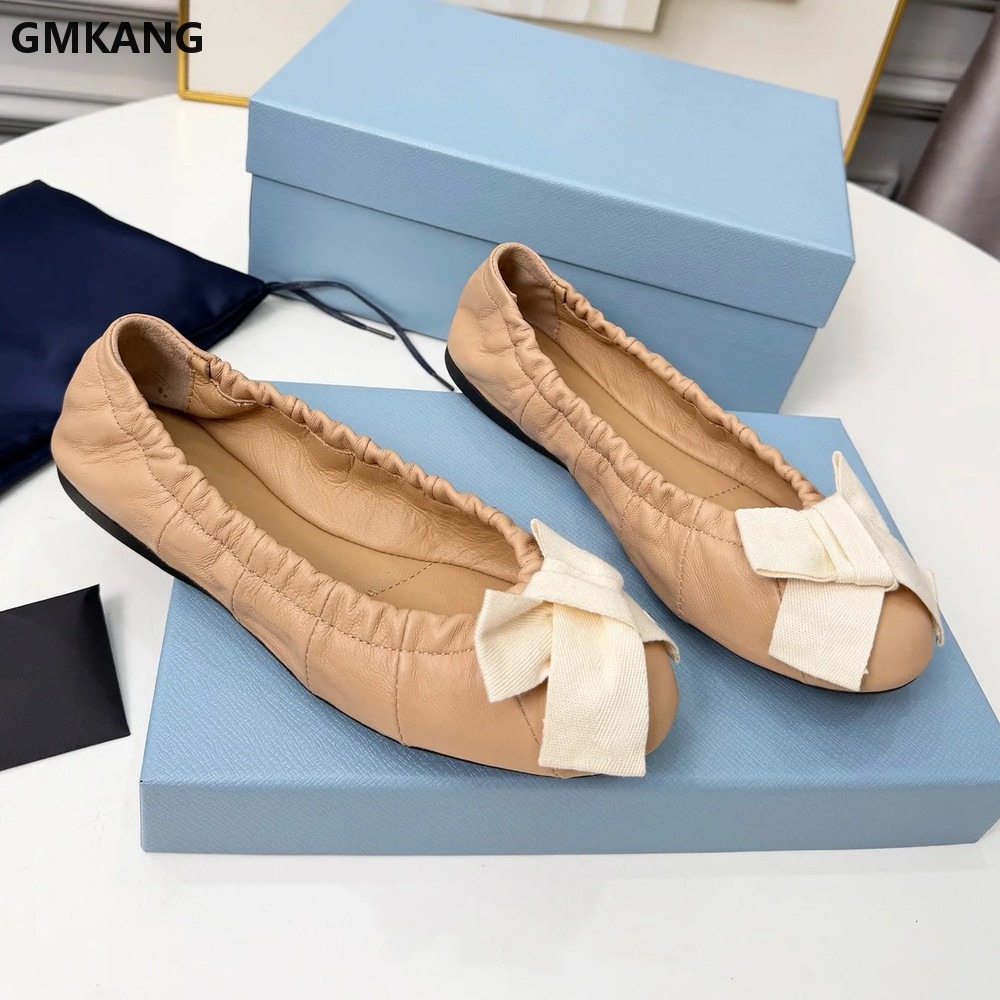 Women's Ballet Flats Bow Pleat - Leather Work Dress recension och pris