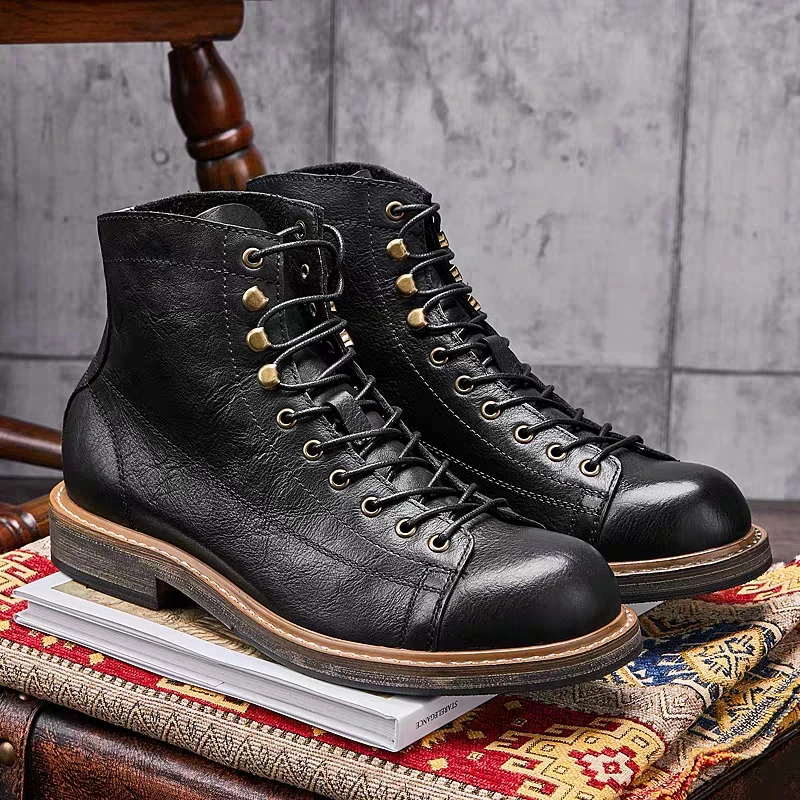 Handmade British Big Size Men  - Leather Work Dress recension och pris