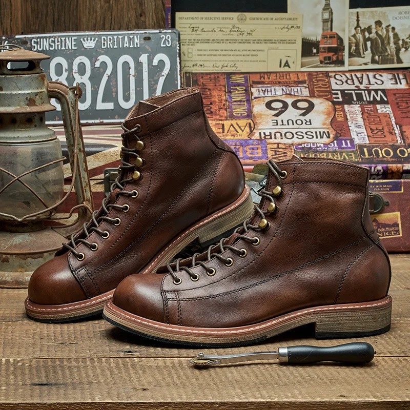 Handmade British Big Size Men  - Leather Work Dress recension och pris