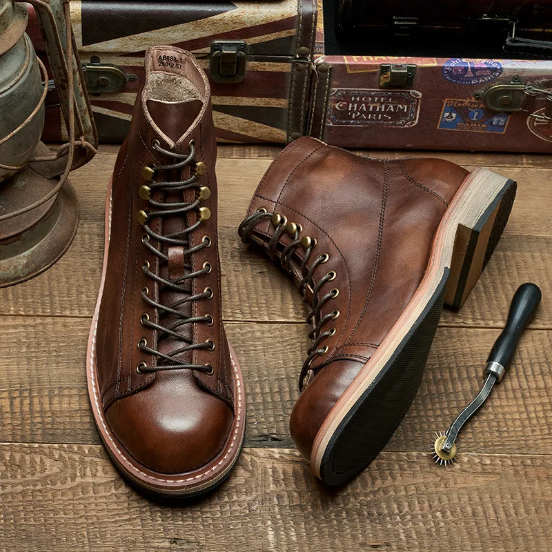 Handmade British Big Size Men  - Leather Work Dress recension och pris