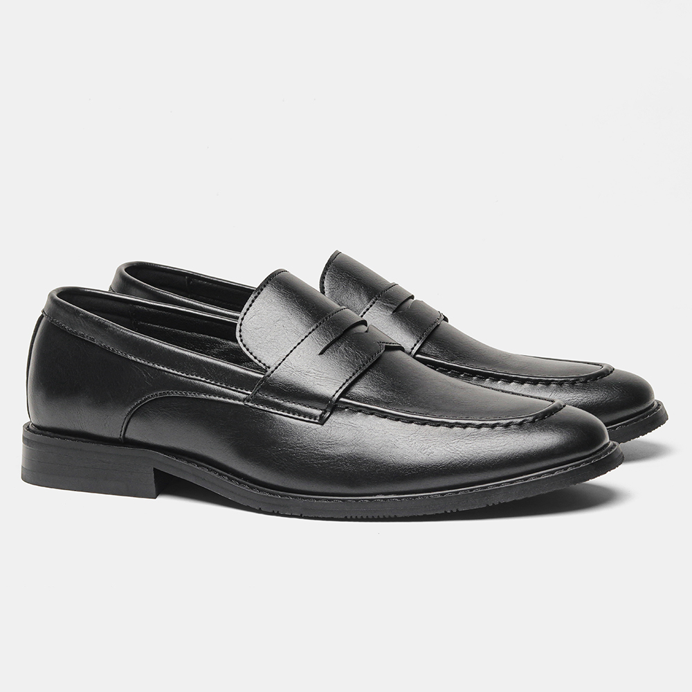 Men's Black Penny Loafers Clas - Leather Work Dress recension och pris