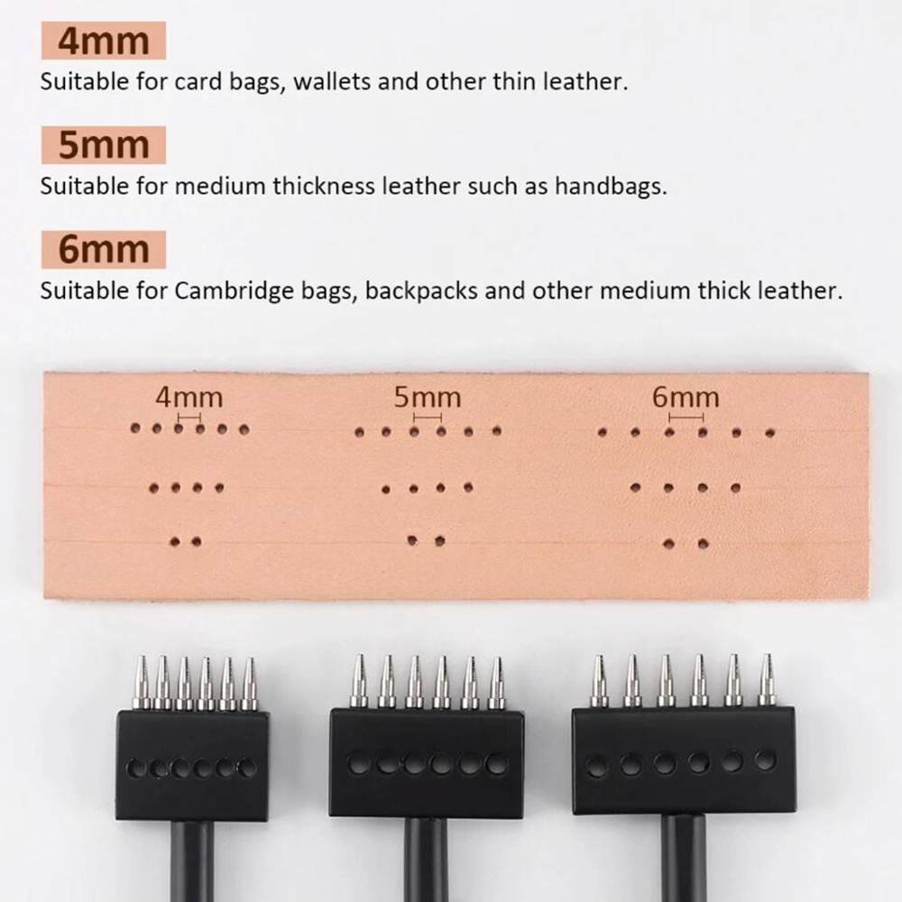 Black Prong Punch Tool Set 3pc - Leather Punch Revolving recension och pris