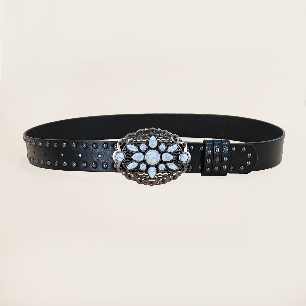 Men and women's casual Punk Ri - Leather Work Jeans recension och pris