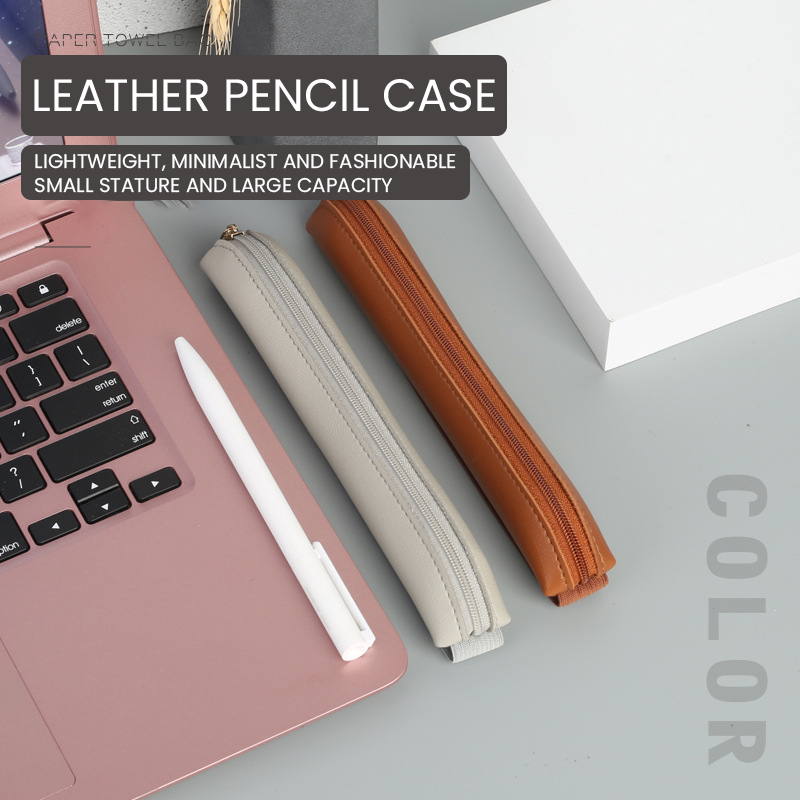 Pu Leather Pen Holder Zippered - Leather Work Notepad recension och pris