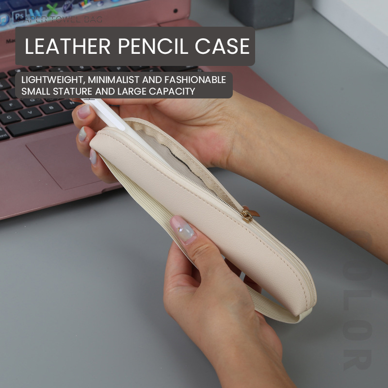 Pu Leather Pen Holder Zippered - Leather Work Notepad recension och pris