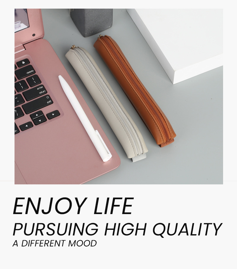 Pu Leather Pen Holder Zippered - Leather Work Notepad recension och pris