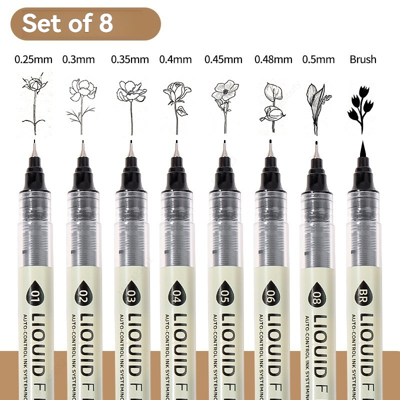 12 Pack Black Fineliner Drawin - Copic Marker Sketch recension och pris