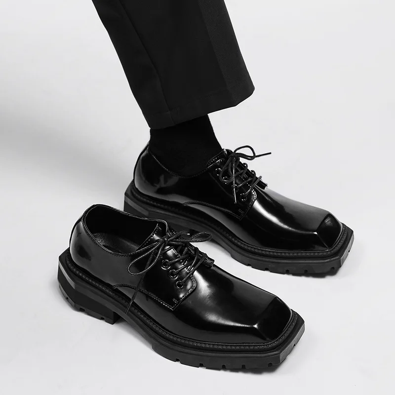 Men's Shoes New Square Head Le - Leather Work Dress recension och pris