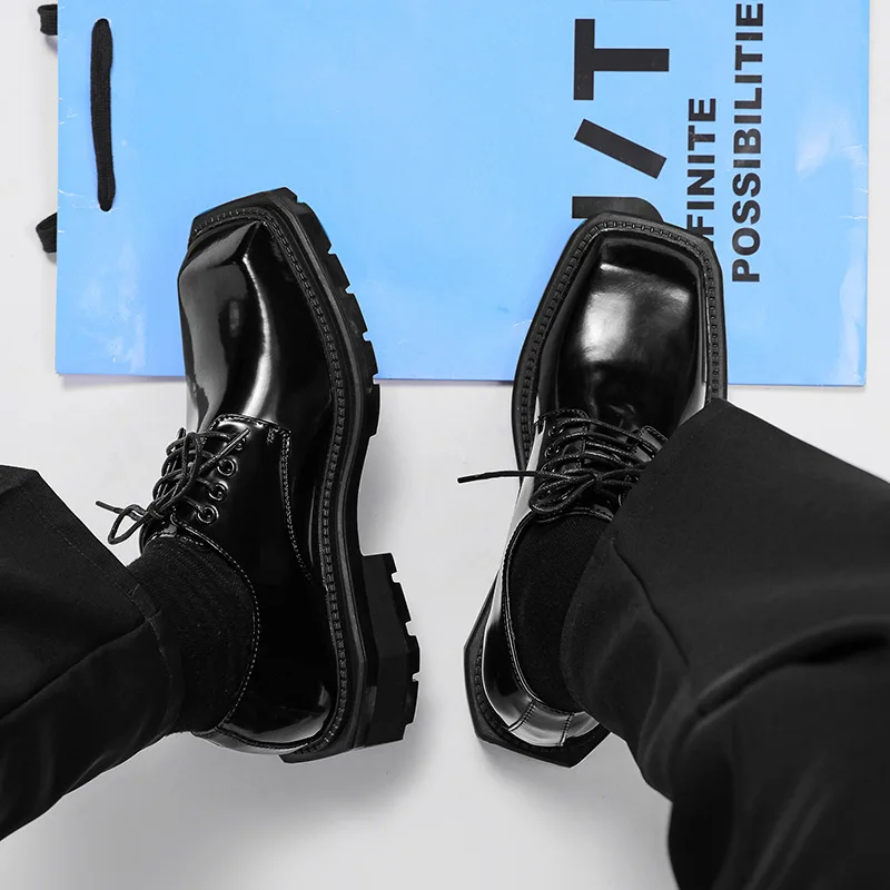 Men's Shoes New Square Head Le - Leather Work Dress recension och pris