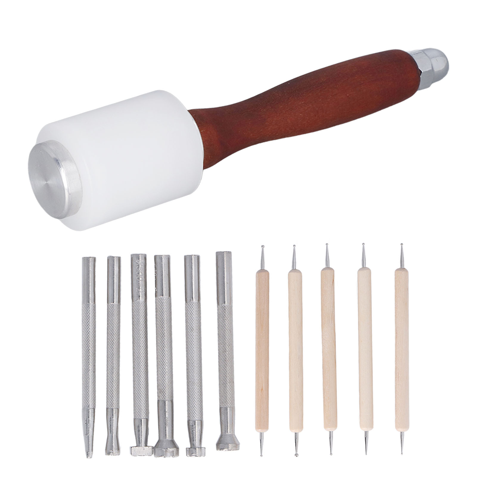 12 Pcs Leather Stamping Tools  - Leatherwork Hammer recension och pris