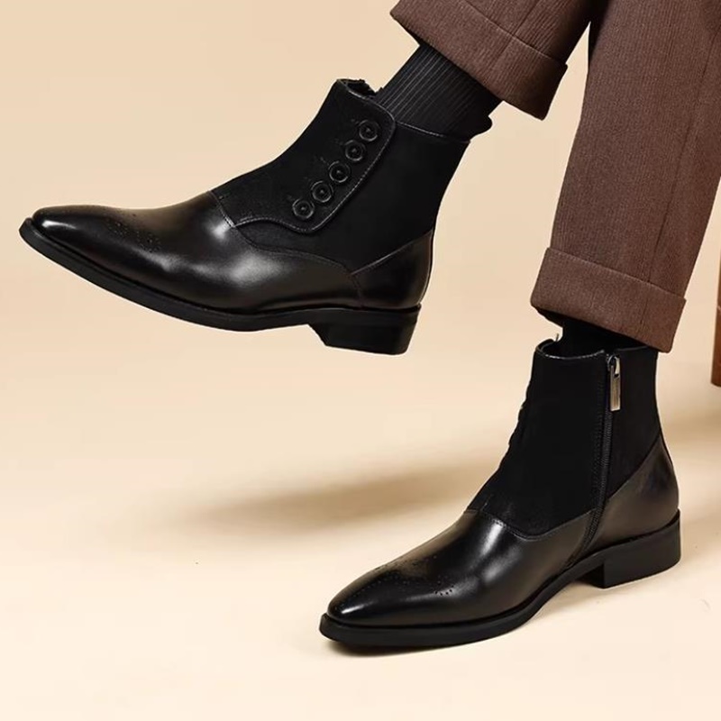 High-end Men's Cowhide Chelsea - Leather Work Dress recension och pris