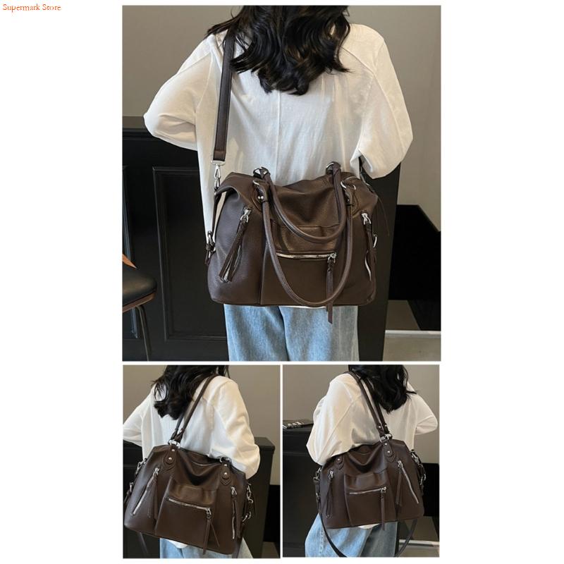 Q5WE Modern PU Leather Handbag - Leather Work Duffle recension och pris