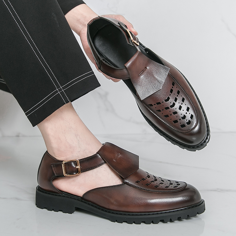 Men's Business Summer Leather  - Leather Work Dress recension och pris