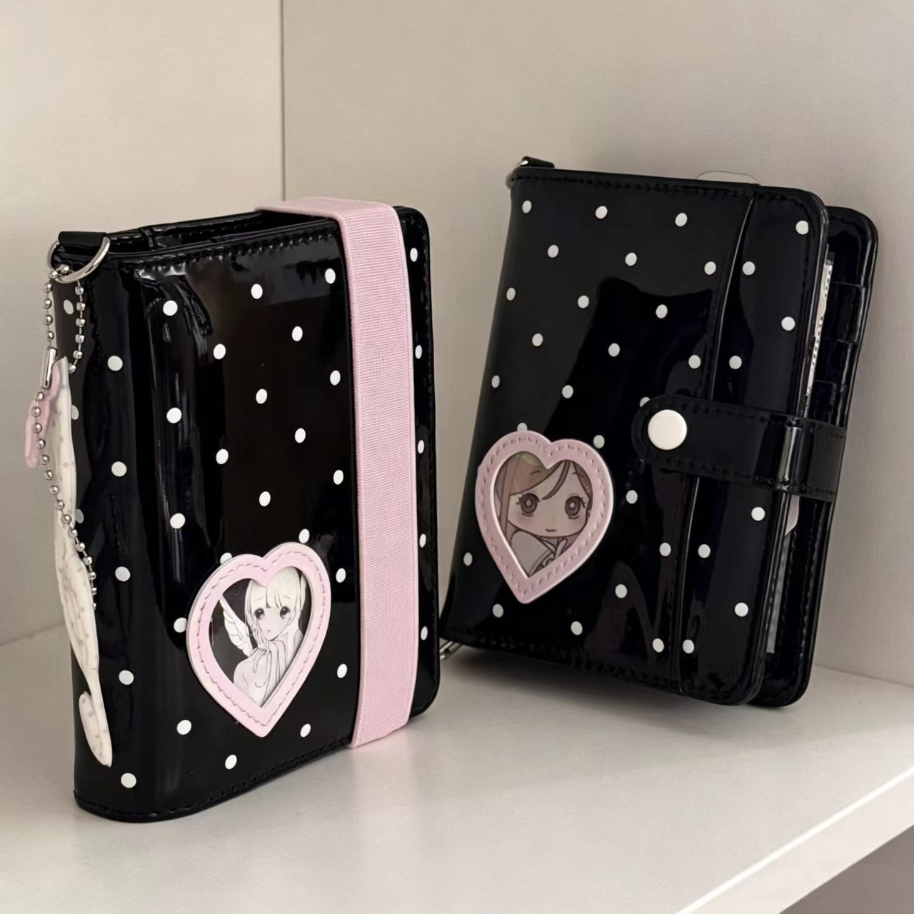 Korean Style Polka Dot Heart M - Leather Work Notepad recension och pris