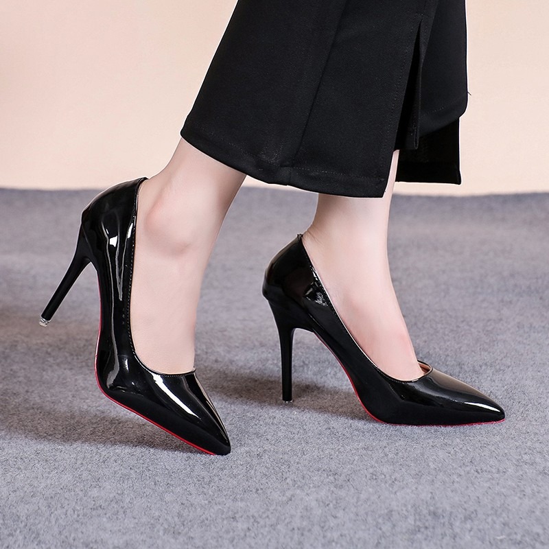 Sexy Pointed Toe Patent Leathe - Leather Work Dress recension och pris