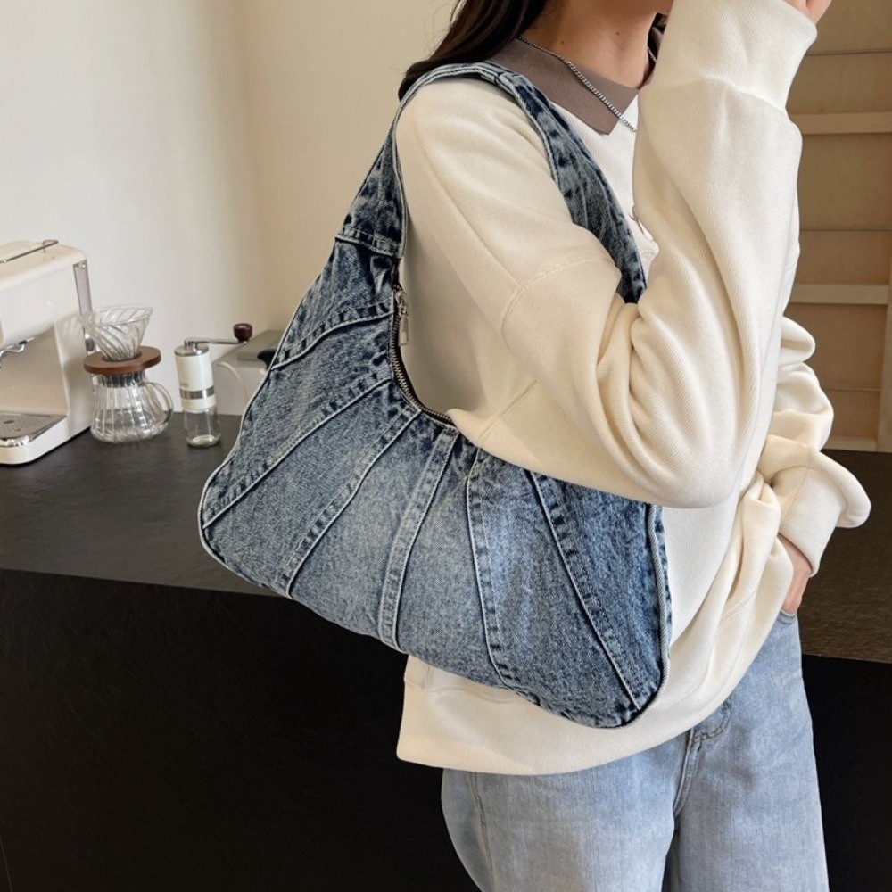 Vintage Large Capacity Washed  - Leather Work Jeans recension och pris