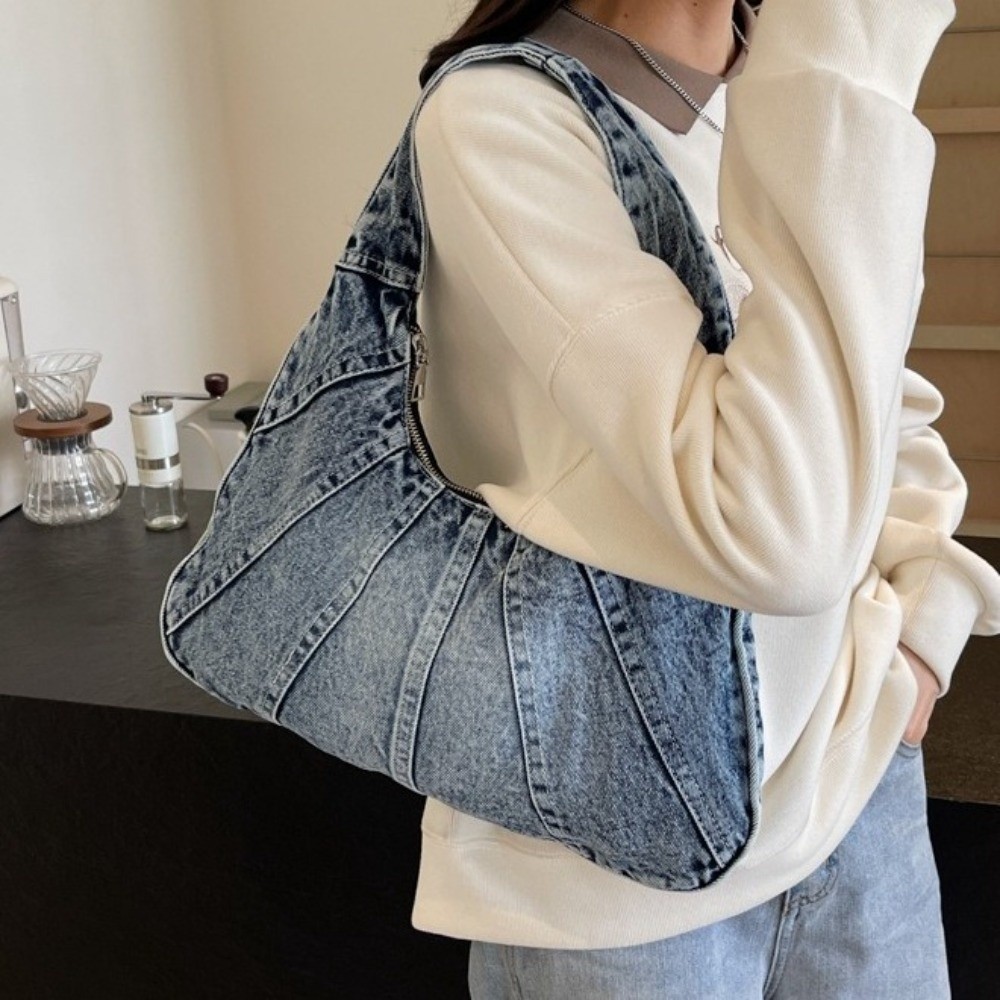 Vintage Large Capacity Washed  - Leather Work Jeans recension och pris