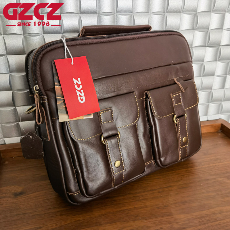 GZCZ Men's Handbag Leisure Bus - Leatherwork Bag recension och pris
