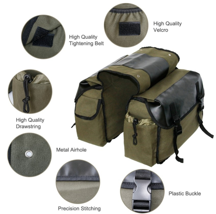 Canvas Leather Rear Saddlebag  - Leatherwork Bag recension och pris