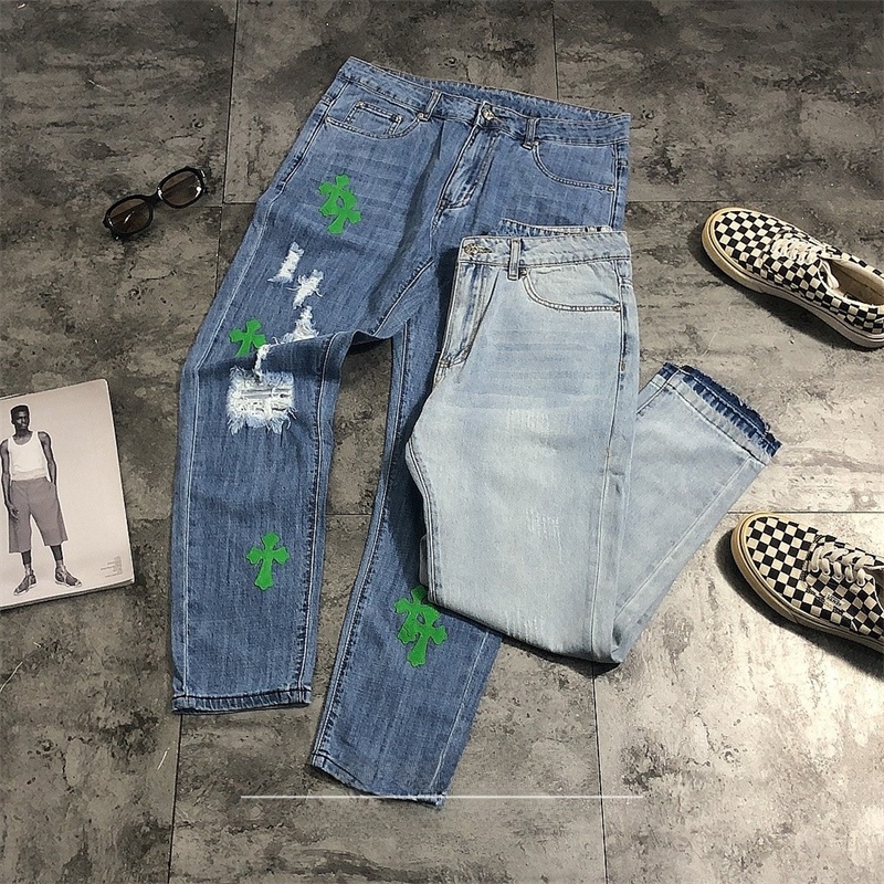 Street Sle Ripped Denim Jeans  - Leather Work Jeans recension och pris