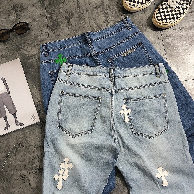 Street Sle Ripped Denim Jeans  - Leather Work Jeans recension och pris