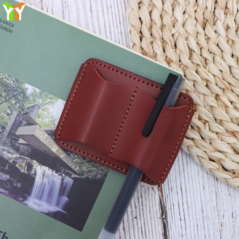 Portable PU Leather Pen Holder - Leather Work Notepad recension och pris
