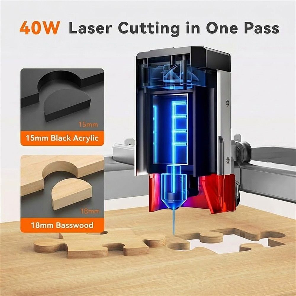 TOOCAA L2 40W AI Desktop Laser - Leatherwork Machine recension och pris