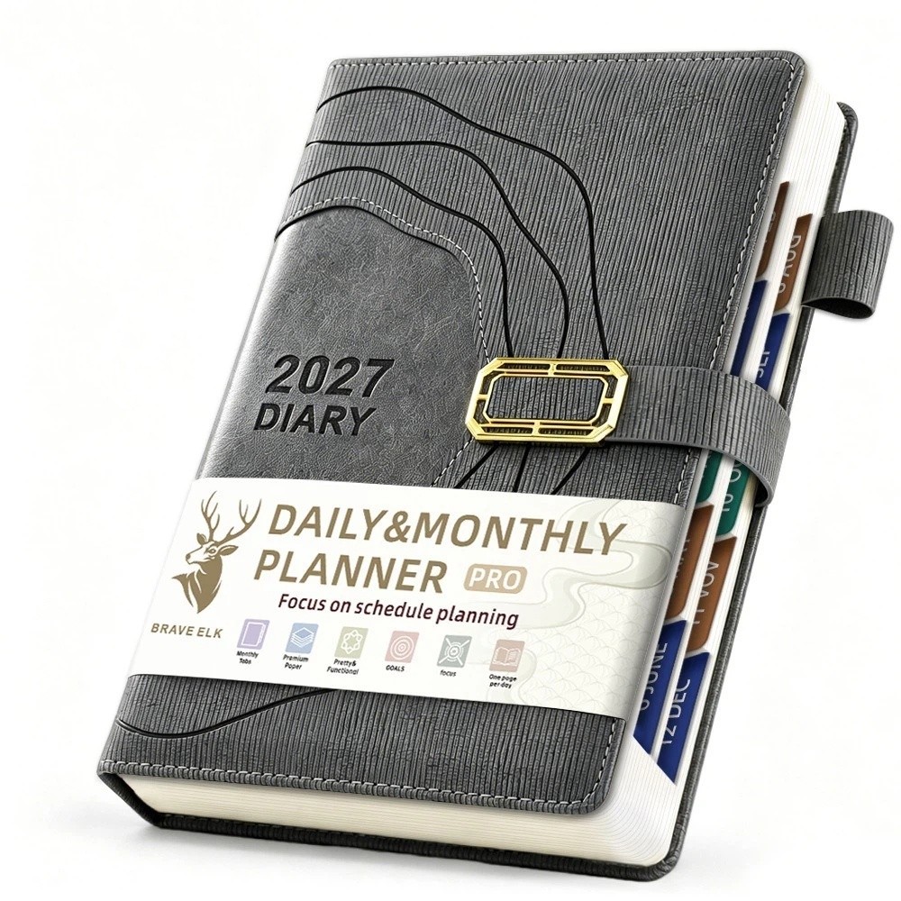 Thickened 2027 Schedule Notepa - Leather Work Notepad recension och pris