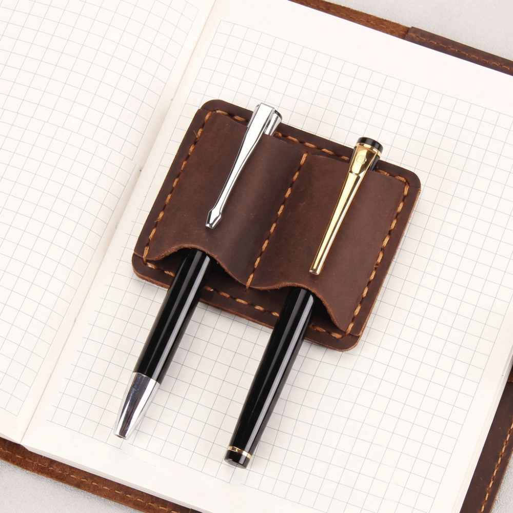 Double Vintage Leather Pen Loo - Leather Work Notepad recension och pris