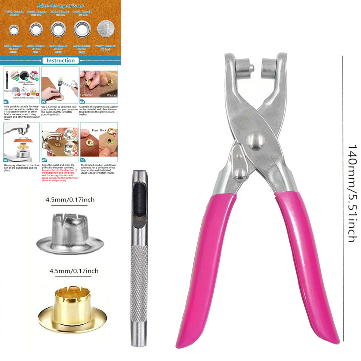 4.5mm inner diameter Eyelet To - Leatherwork Kit recension och pris