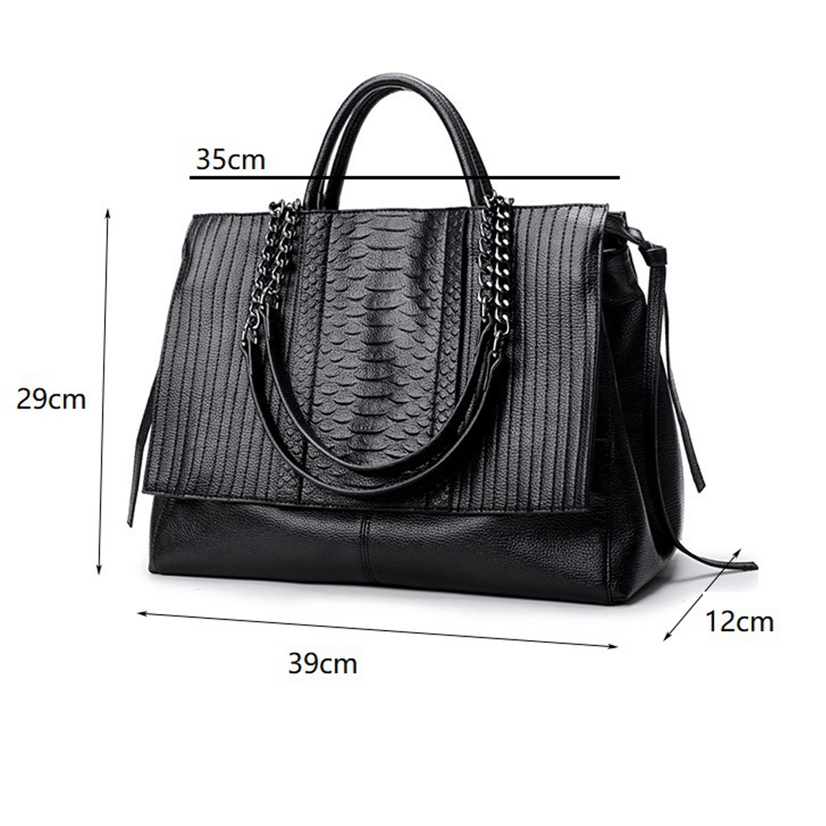 Elegant Tote Bag With Zipper,  - Leatherwork Bag recension och pris