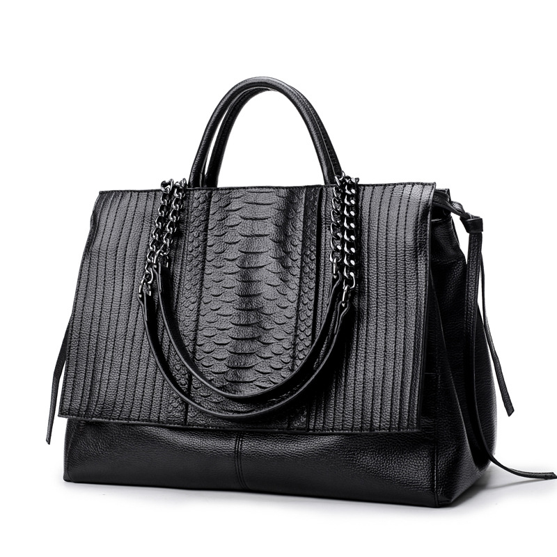 Elegant Tote Bag With Zipper,  - Leatherwork Bag recension och pris