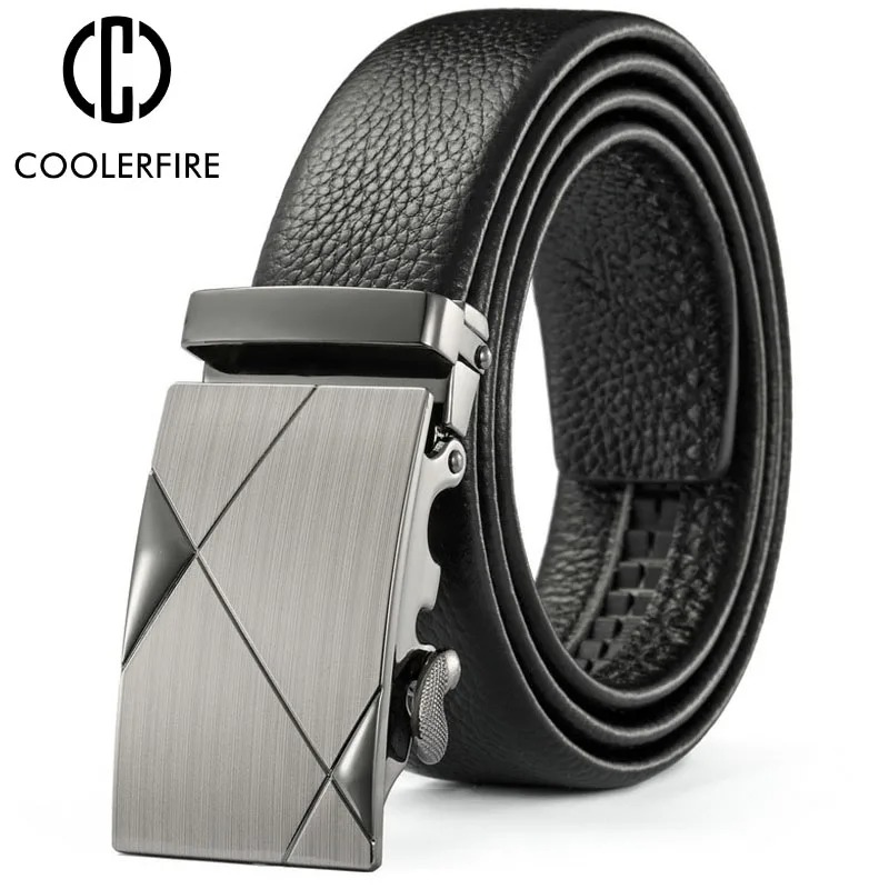 Belt Men Automatic Buckle Belt - Leather Work Jeans recension och pris