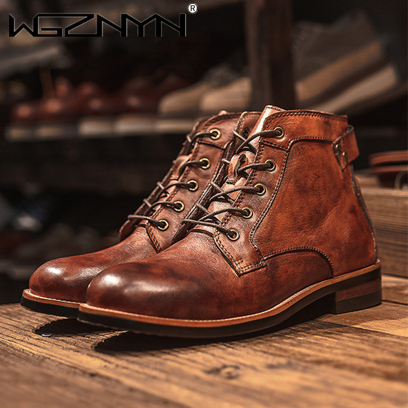 Luxury Retro High Men's Leathe - Leather Work Dress recension och pris
