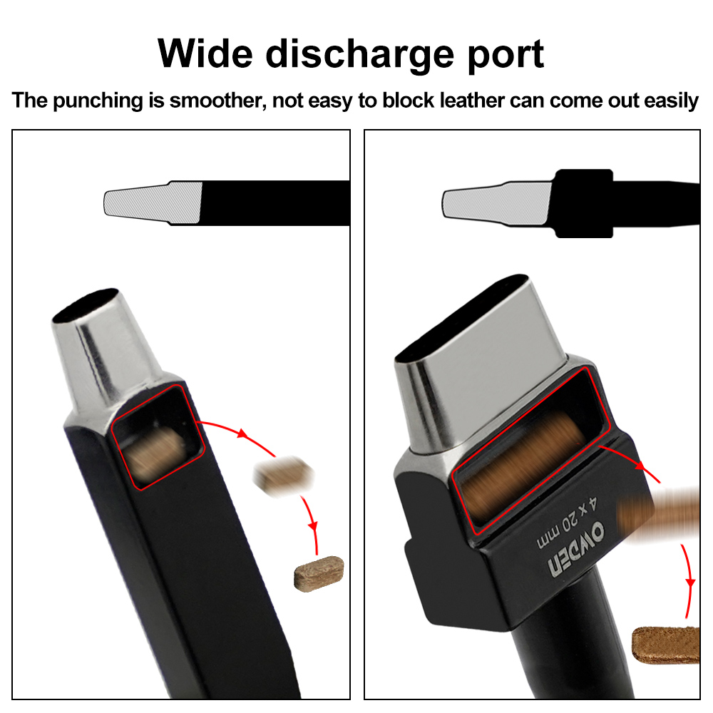 Oblong Leather Punch Set for B - Leather Punch Revolving recension och pris